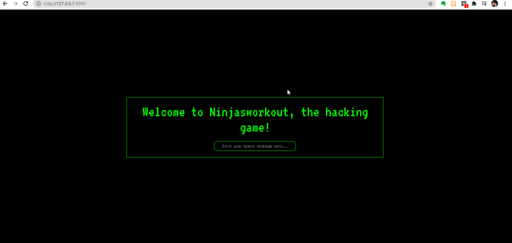Ninjasworkout aplicación nodejs vulnerable